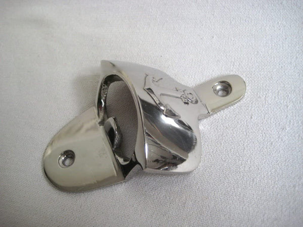 Juego de 2 - abridor de botellas de pared - latón, niquelado - motivo de ancla - marítimo 