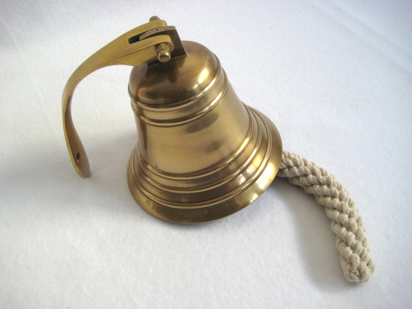 Schiffsglocke - brüniert-alt Messing-anlaufgeschützt- Länge gesamt 36 cm