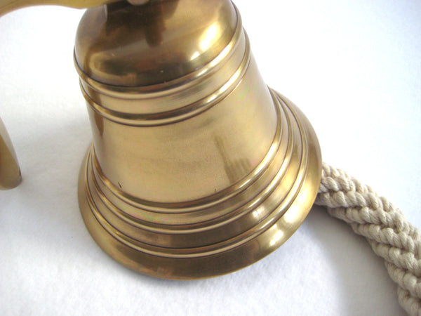 Schiffsglocke - brüniert-alt Messing-anlaufgeschützt- Länge gesamt 36 cm