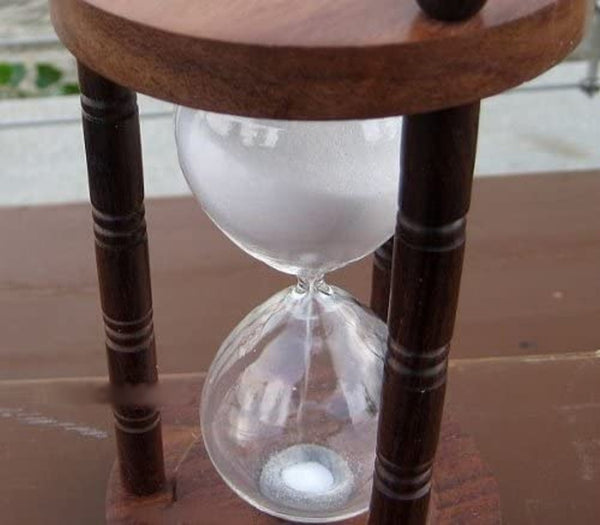 Großes, dekoratives Stundenglas, Sanduhr 60 min Höhe 22,5 cm, Holz - maritime-deco