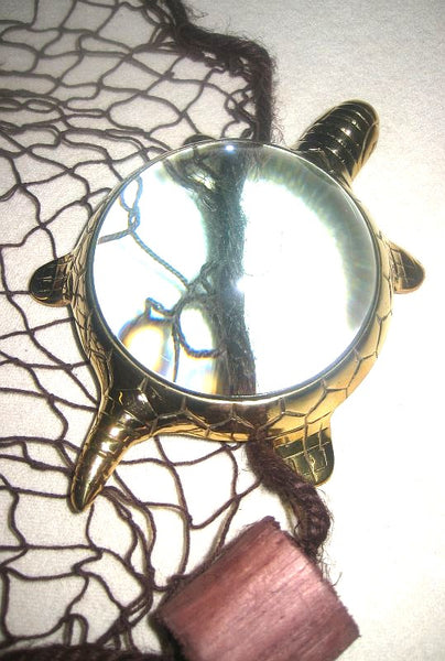 Originelle Leselupe- Kartenglas- Kartenlupe- Lupe- Messing- Turtle- Schildkröte - maritime-deco