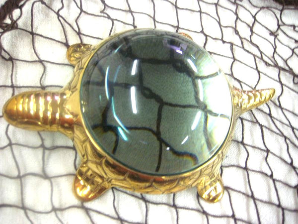 Originelle Leselupe- Kartenglas- Kartenlupe- Lupe- Messing- Turtle- Schildkröte - maritime-deco