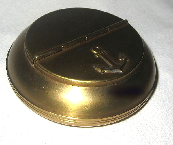 Klappaschenbecher - Aschenbecher Messing brüniert- matt gebürstet- 10 cm- kein polieren - maritime-deco