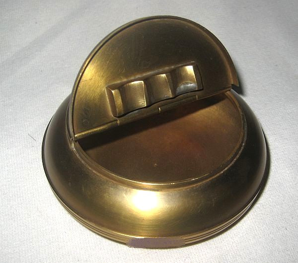 Klappaschenbecher - Aschenbecher Messing brüniert- matt gebürstet- 10 cm- kein polieren - maritime-deco