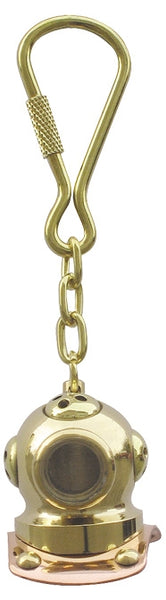 2X llavero campana de buceo - 41g latón macizo/cobre L 9 cm - mosquetón 