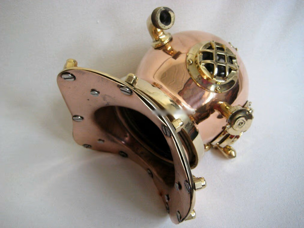 Campana de buceo maciza de cobre y latón - marinera - náutica - decoración marítima