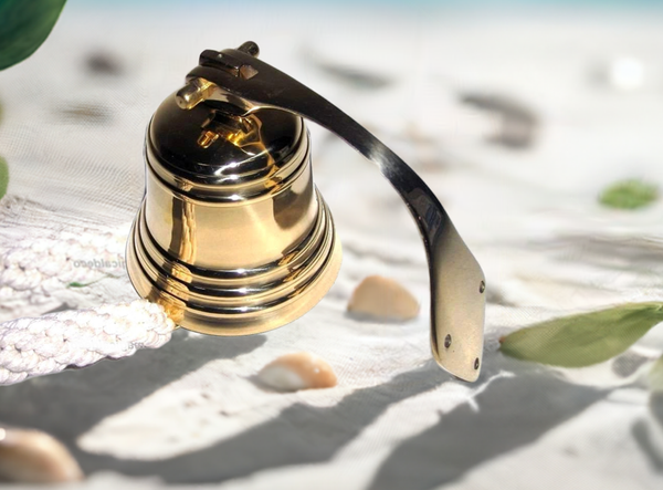 1800 g - Campana de barco grande y pesada - con soporte/banda - latón 