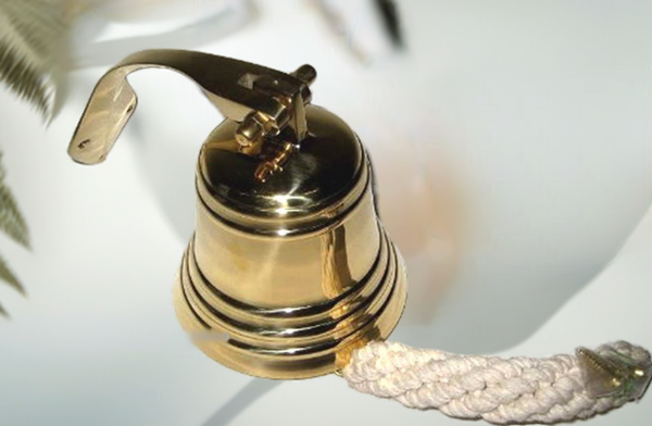 2800 g - Campana de barco grande y pesada - con soporte/banda - latón 