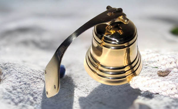 1800 g - Campana de barco grande y pesada - con soporte/banda - latón 