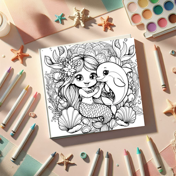 *40 Malvorlagen- Meerjungfrau Mandalastil- versandkostenfrei