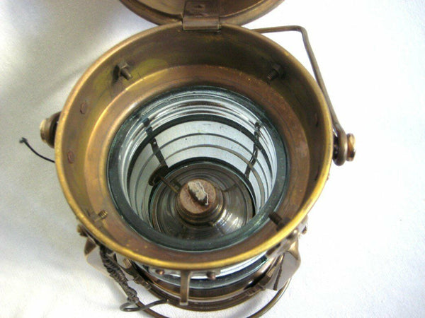 Lámpara de barco muy sólida - lámpara de ancla - latón bruñido petróleo mate