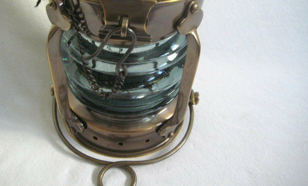 Lámpara de barco muy sólida - lámpara de ancla - latón bruñido petróleo mate