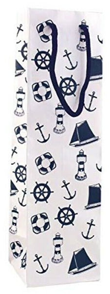 10 x bolsas de regalo brillantes, bolsas para botellas, lacadas, 23 cm, marítimas 