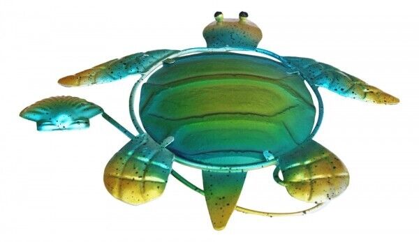 Mural/percha de metal y vidrio - pintado - 25 cm - tortuga, tortuga 