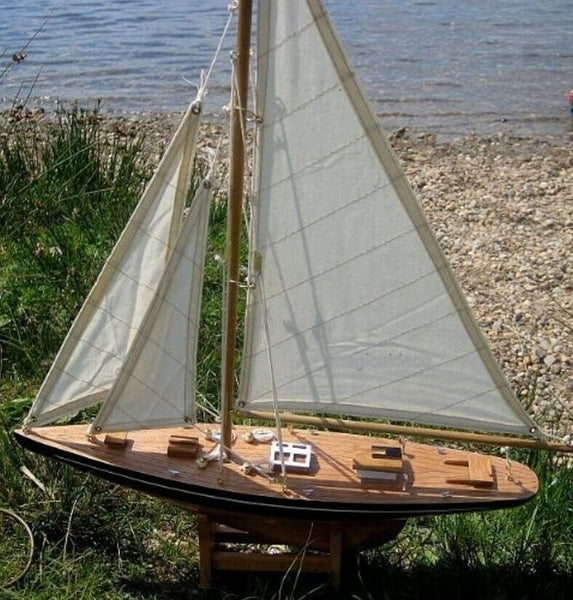 Yate grande, velero, modelo de barco, velero, madera, altura 80 cm 