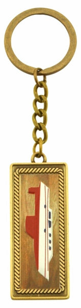 Llavero marítimo - latón antiguo - modelo de casco de barco 