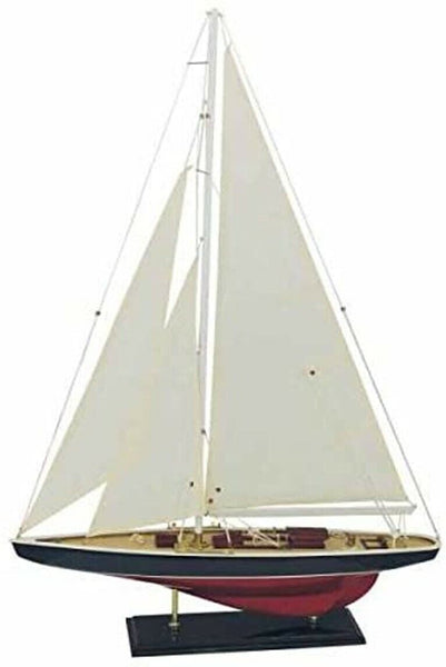 Yate grande y decorativo, velero, modelo de barco, yate de vela, madera/lino 