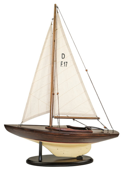 59 cm - Yate grande y decorativo, velero, modelo de barco, velero de madera 