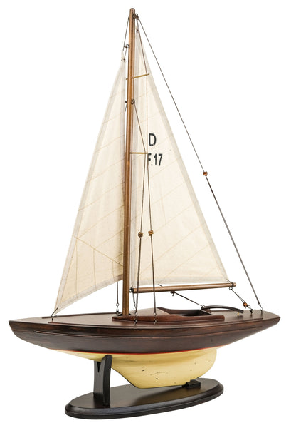 59 cm - Yate grande y decorativo, velero, modelo de barco, velero de madera 