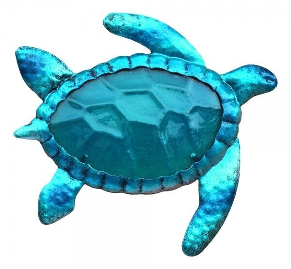 Mural/percha de metal y vidrio - pintado - 23 cm - Tortuga 