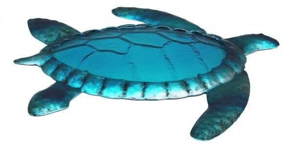 Mural/percha de metal y vidrio - pintado - 23 cm - Tortuga 