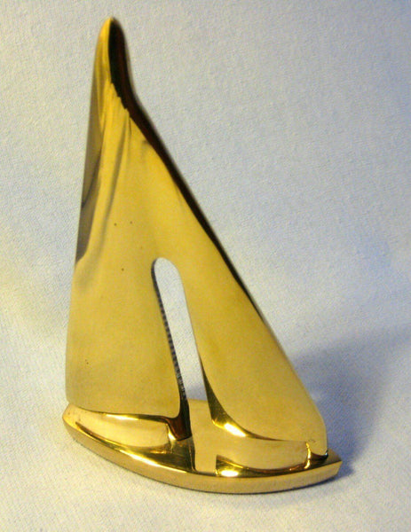 Modelo de barco/marinero decorativo de gran tamaño - material latón macizo Alt. 19 cm