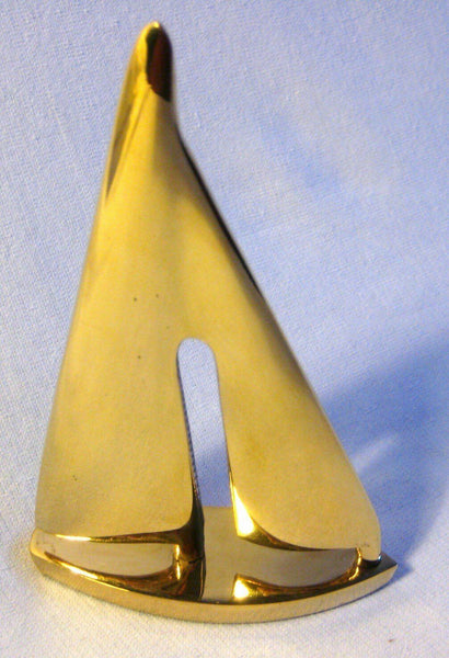 Modelo de barco/marinero decorativo de gran tamaño - material latón macizo Alt. 19 cm