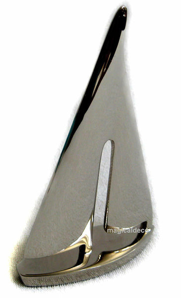 Maqueta decorativa de barco/marinero - material latón macizo, niquelado 15 cm