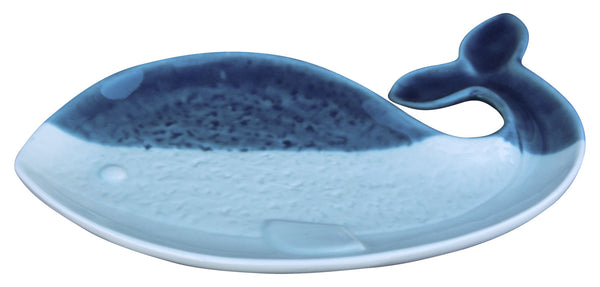Schale- Wal aus Steingut- Servierplatte 19 cm