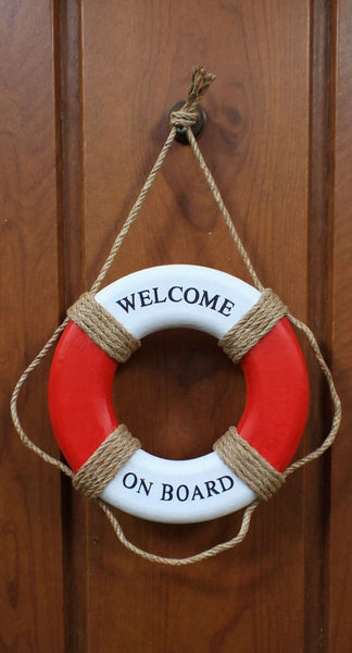 Aro salvavidas decorativo marítimo rojo/blanco 30 cm 