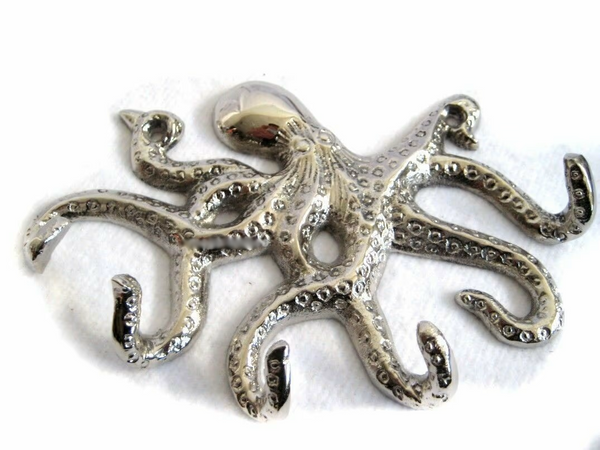 Gancho de pared marítimo - Octopus - niquelado 