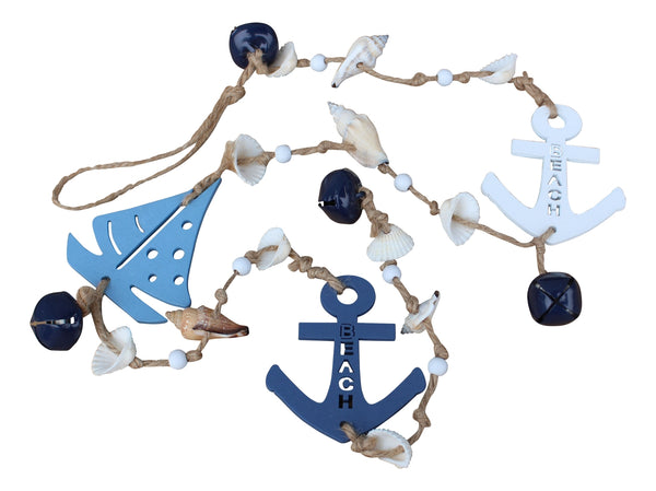 Campana de viento de madera/metal pintado - marítimo