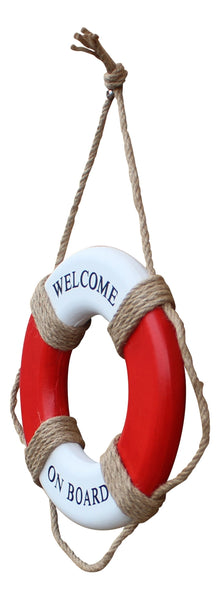 Aro salvavidas decorativo marítimo rojo/blanco 30 cm 
