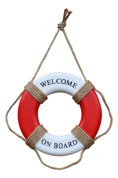 Aro salvavidas decorativo marítimo rojo/blanco 30 cm 