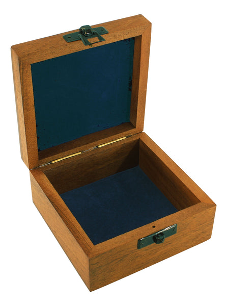 Bisagras de latón con anclaje de caja de madera marítima con cerradura pequeña y 2 llaves 