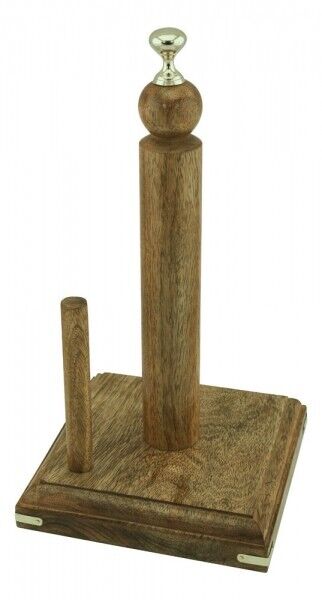 Soporte para rollo de cocina - madera/latón 