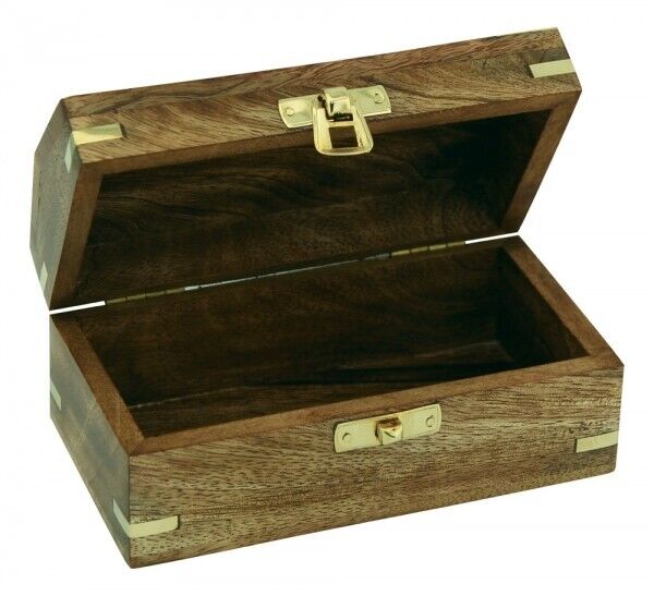 Holzkiste- Messingscharniere- Schatzkiste Truhe