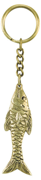 2X maritimer Schlüsselanhänger Fisch- massiv Messing- Schlüsselring