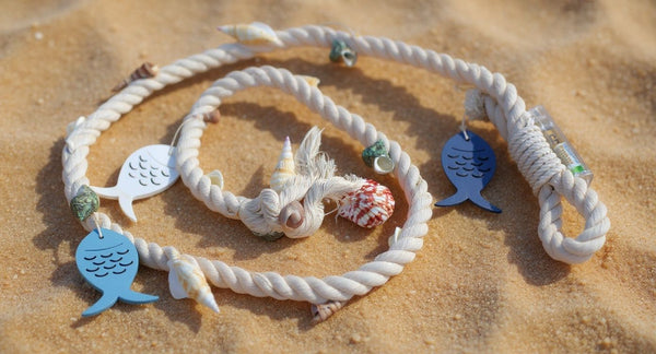 Campana de viento de madera/metal pintado - marítimo