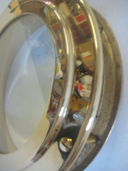 Ventana de ojo de buey - ventana - ventana de barco - latón - cerrada - maciza 3500 g - para instalación en puerta/pared 