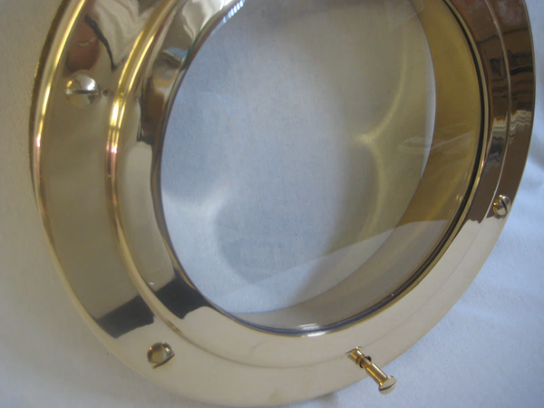 Ventana de ojo de buey - ventana - ventana de barco - latón - cerrada - maciza 3500 g - para instalación en puerta/pared 