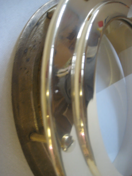 Ventana de ojo de buey - ventana - ventana de barco - latón - cerrada - maciza 3500 g - para instalación en puerta/pared 