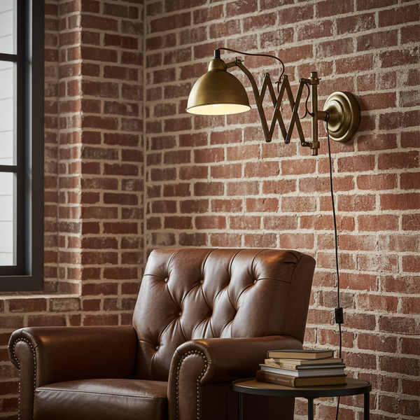 *Wandlampe- Schreibtischlampe-Scherengelenk- bronziert- Industriedesign - maritime-deco