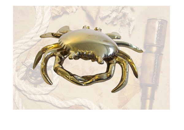 Großer, massiver Aschenbecher Krabbe- Messing- 18 cm- Gewicht 467 g - maritime-deco