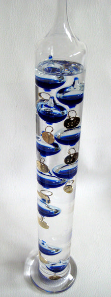 Termómetro Galileo en cilindro de vidrio 44 cm. 