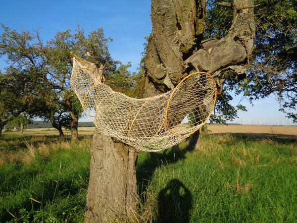 Große Deko- Fischreuse- Natur- mit 7 Bambusringen- 230 cm