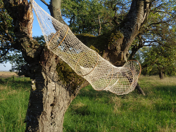 Große Deko- Fischreuse- Natur- mit 7 Bambusringen- 230 cm