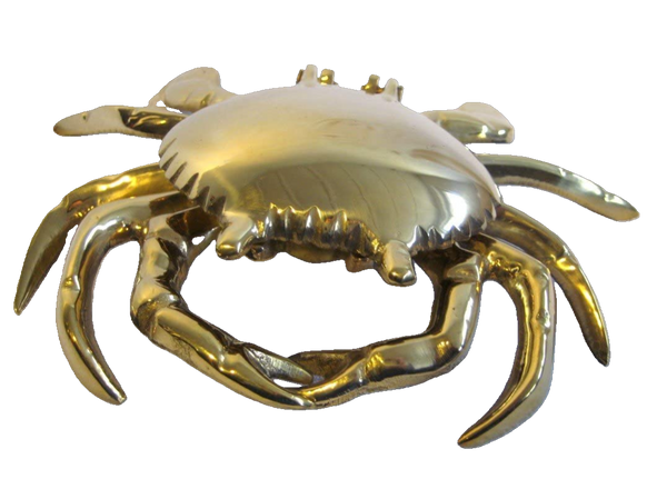Großer, massiver Aschenbecher Krabbe- Messing- 18 cm- Gewicht 467 g - maritime-deco