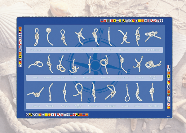 Juego de 4 manteles individuales - Nudo alemán - 43 cm - lavable 