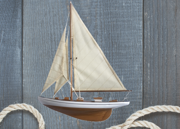 Große Yacht, Halbmodell, Schiffsmodell, Segler, Holz Wandmontage